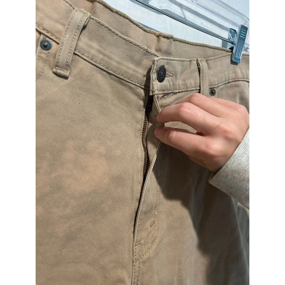 Levis 569 Loose Straight Khaki Tan Denim Shorts Mens 34 Stretch Cotton 7125737